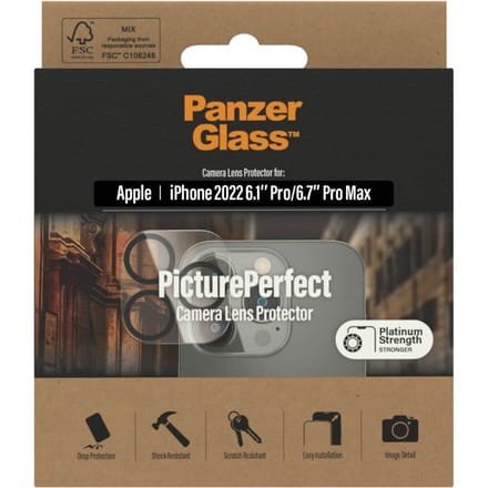 PanzerGlass Screenprotector geschikt voor Apple iPhone 14 Pro Glazen | PanzerGlass PicturePerfect Camera Protector - Case Friendly