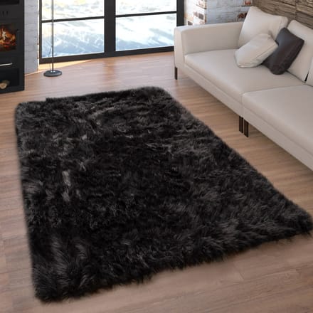 Hoogpolig tapijt Playara zwart 40x60 cm