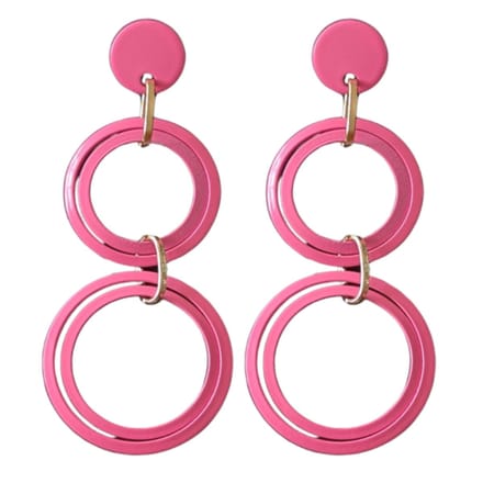 Oorbellen -Luna -roze -goudkleur- lange- Charme Bijoux