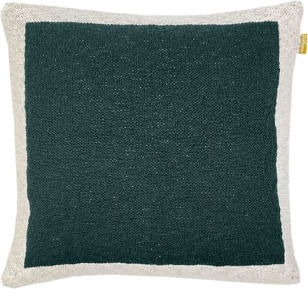 Solid knitted poster cushion green