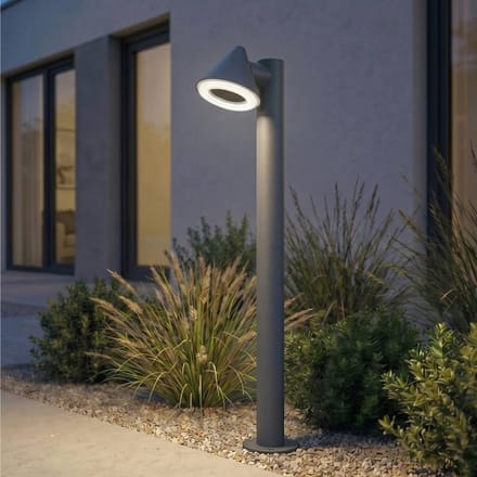 Lindby LED tuinpadverlichting Soran, zwart, 100 cm, metaal, IP44