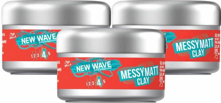 3x Wella New Wave Ultra Effect Go Matt Clay 75 ml