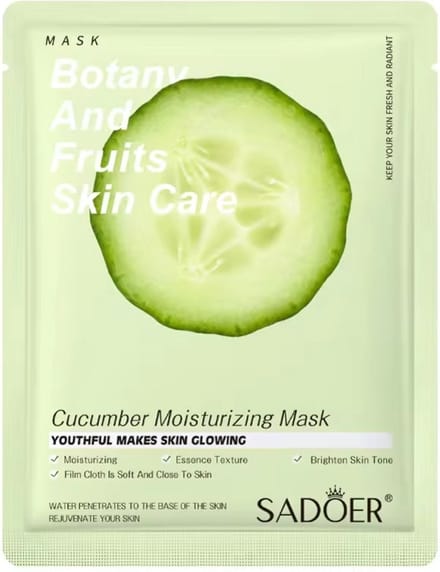 Sadoer - Gezichtsmasker - 25 g - Komkommer - 20 Stuks - Set - Tissue Masker