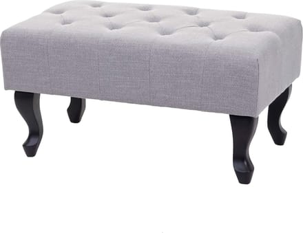 Chesterfield Ottomane - Waterafstotende Kruk met Ruitpatroon, 39 x 77 x 47 cm - Grijs