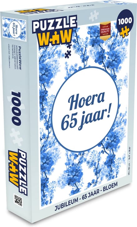 Puzzel Jubileum - 65 Jaar - Bloem - Legpuzzel - Puzzel 1000 stukjes volwassenen