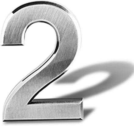 Zelfklevend Huisnummer RVS Geborsteld Zilver 8 cm - Modern Deurnummer Voor Buiten