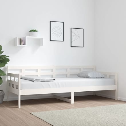 vidaXL - Slaapbank - massief - grenenhout - wit - 80x200 - cm