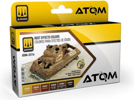 AMMO by Mig Jimenez Hobbyverf Acrylverf - MIG 20714 ATOM - Roest Effect Kleuren - Acryl Set 6x20ml Verf set