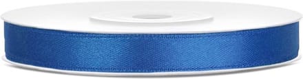 Satijn lint blauw, 6 mm, rol circa 25m