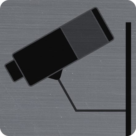Exacompta Zelfklevend verticaal plaatje in imitatie aluminium Camera bewaking 7 ,5x7,5 cm - Grijs - 67180E