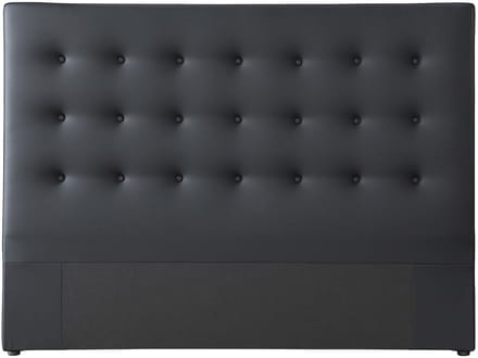 Vente-unique Gecapitonneerd hoofdbord 180 cm - Kunstleer - Zwart - FRANCESCO
