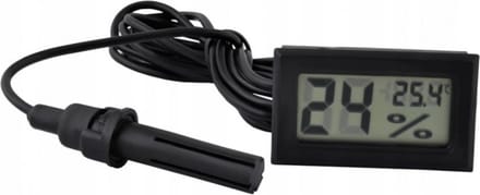 Digitale thermometer + hygrometer - Mini LCD - Zwart