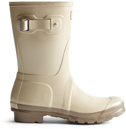 Original Short Gloss Dames Regenlaarzen Rubber Beige Waterdicht