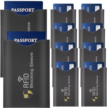 10 Pcs Reizen RFID Blokkerende Mouwen en Enveloppen Set voor Identiteitsdiefstal Preventie