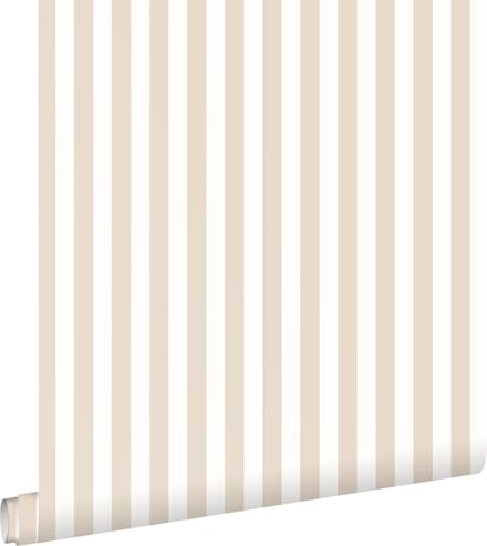 ESTAhome behang strepen beige en wit - 53 cm x 10.05 m - 130949