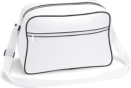 Retro Schoudertas BagBase met verstelbare riem - 18 Liter White