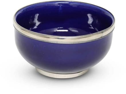 Safaary - Kom Donkerblauw met Metaalring Ø 13 x 8cm