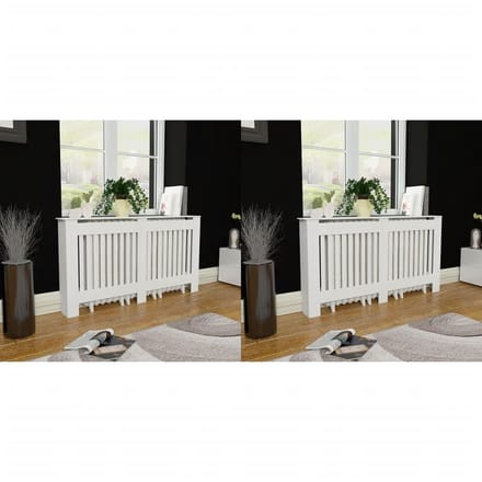 vidaXL Radiatorombouw 2 st 152 cm bewerkt hout wit