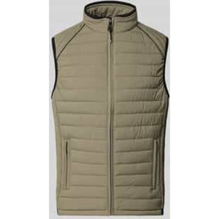 Bodywarmer met opstaande kraag en ritszakken