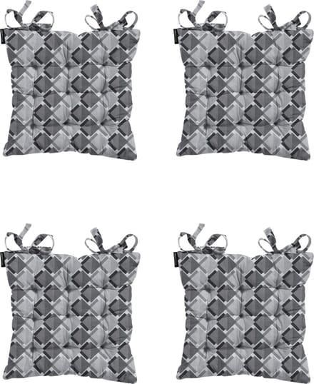 Madison - Zitkussen - Universeel - 4 stuks - 46 x 46 cm - Siem Grey - Tuin - Toscane