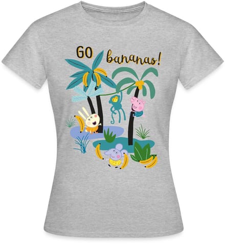 Peppa Pig Design Go Bananas T-Shirt Dames