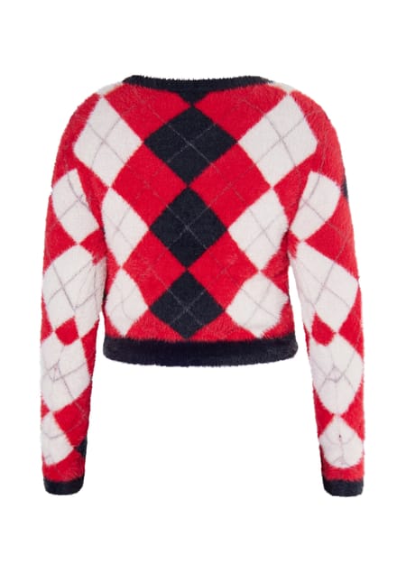 Mymo Gebreide trui Dames Zwart Rood Veelkleurig