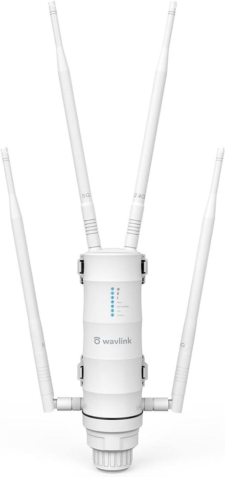 Outdoor WiFi Access Point AC1200 Dual Band Repeater & Extender met PoE - Weerbestendig