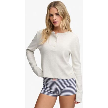 Superdry Athletic Essential Waffle Top Slanke Pasvorm Beige Grootte: 44