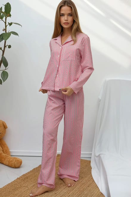 Gestreept Katoenen Pyjama Set