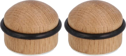 AMIG Deurstopper/deurbuffer - 1x - D35mm - inclusief schroeven - hout
