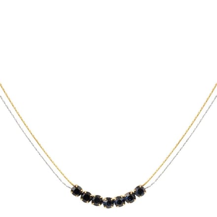 Yehwang Ketting Steen goud zilver zwart