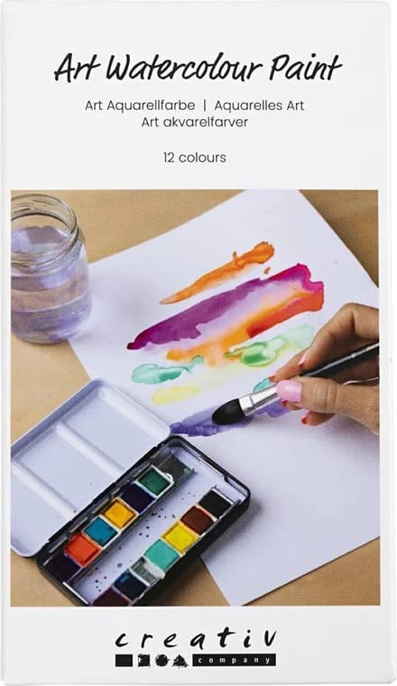 CC Art Watercolour, ?-pan, Flowers and landscapes, size 10x15x20 mm, assorted colours, 12 colour/ 1 pc