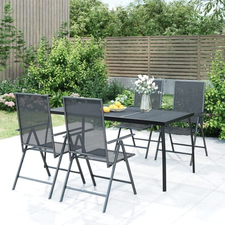 vidaXL - Tuintafel - 165x80x72 - cm - staalgaas - antracietkleurig