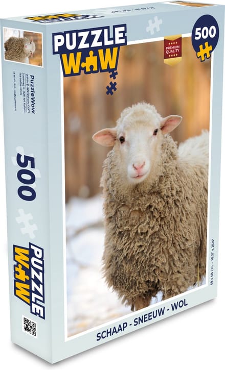 Puzzel Schaap - Sneeuw - Wol - Legpuzzel - Puzzel 500 stukjes