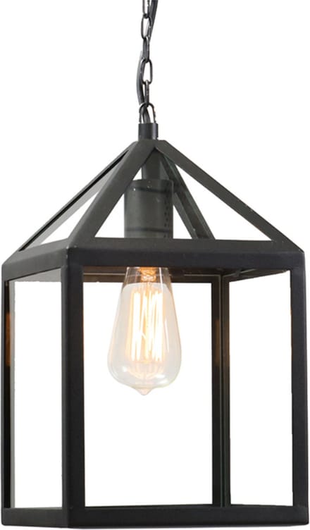 QAZQA Amsterdam - Hanglamp - 1 Lichts - 21 cm - zwart
