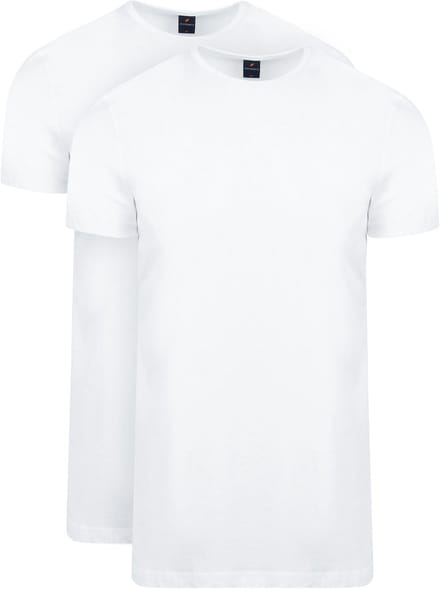 Suitable - Ota T-Shirt Ronde Hals Wit 2-Pack - Heren - Modern-fit