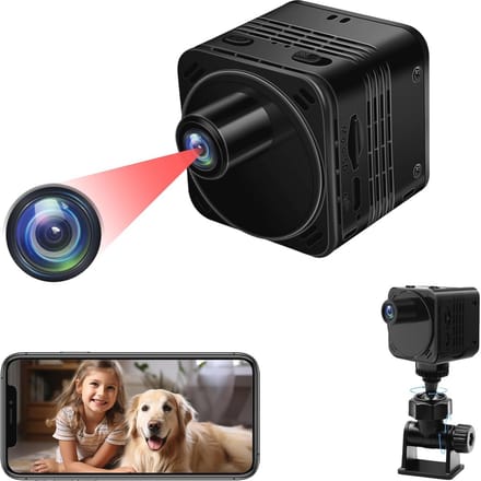 Compacte 4K Camera met 160° Groothoeklens, Nachtzicht, Bewegingsdetectie en Slimme WiFi-Functies