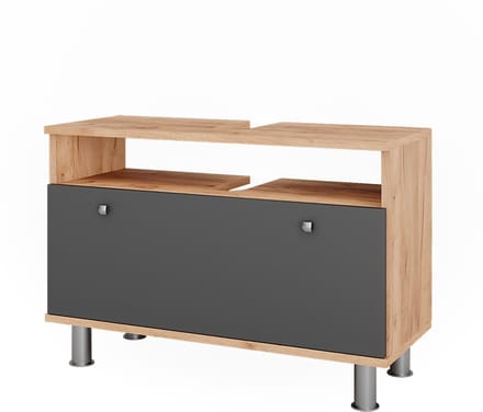 Vicco Fynn Wastafelonderkast – 80.2 x 54 cm met lade Eik goud/antraciet