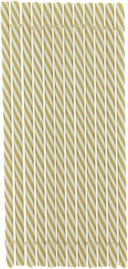 Herbruikbare drinkrietjes - 23 cm - Ø 8mm - Goud/Wit - 24 stuks