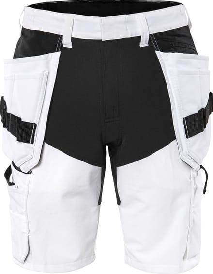 Fristads Korte broek stretch 2762 LWS - Wit/zwart - C48