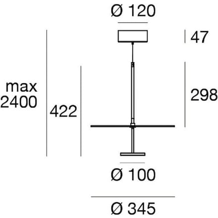 Linea Light LED hanglamp Stilo_P, wit,  Ø 35 cm, IP40