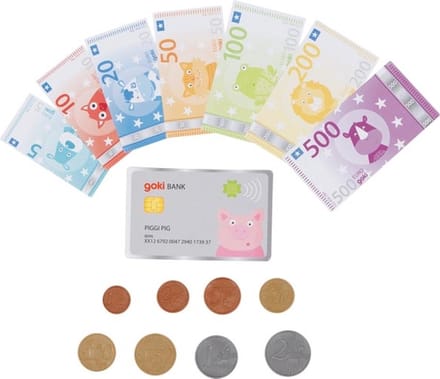 Goki Play Money Animals with Credit Card and Coins 117 pcs.