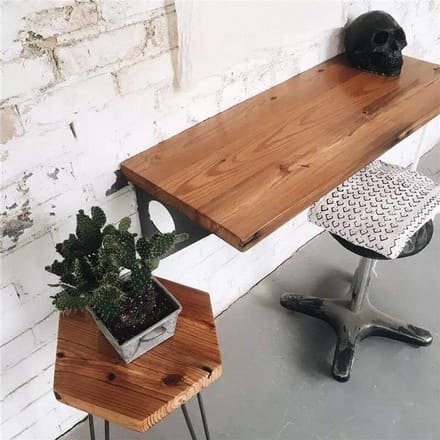 Wandtafel Industrieel Rustiek Grenen Hout 120x45 cm voor Eetkamer Bureau Bar