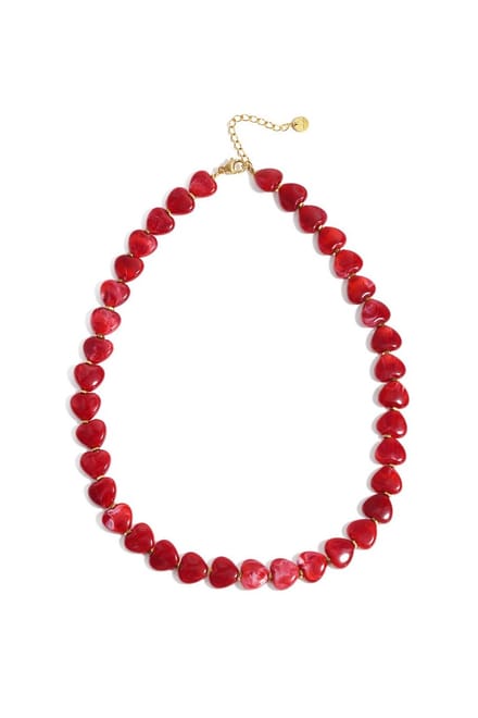 Bijoutheek Collier Hartjes Crimson