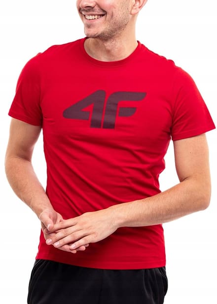 4F T-shirt Heren - Rood - Katoen - Maat M