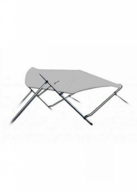 BREG Biminitop | Aluminium 3-boogs | Breedte 155 <> 169 cm - Hoogte 117 cm - Grijs doek