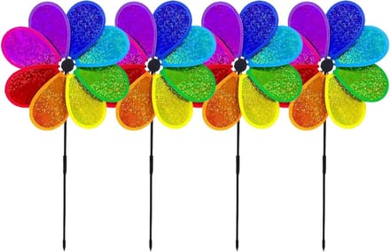 Windmolens Bloemvorm - Tuindecoratie Set - Buiten Decoreren - Lichtvangend Effect - Set van 4 - Kleurrijk
