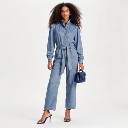 Jumpsuit in jeans-denim, maat L bij Bibossline