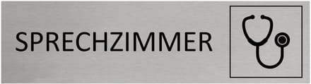 CombiCraft Aluminium Deurbordje "Sprechzimmer " 165x45mm met tape