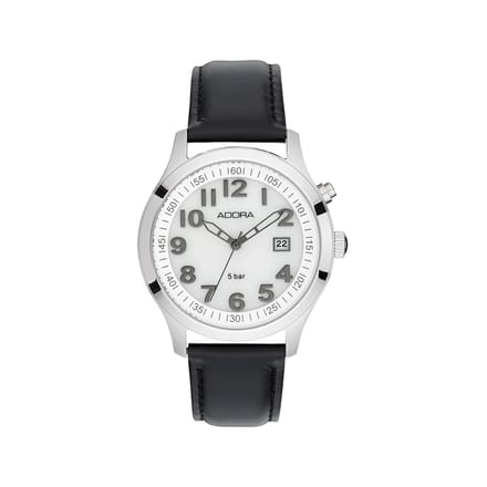Adora Herenpolshorloge – 40 mm – Leren Band – Datum – Backlight – Secondenmarkeringen – 5 BAR Waterdicht – Model AB6645